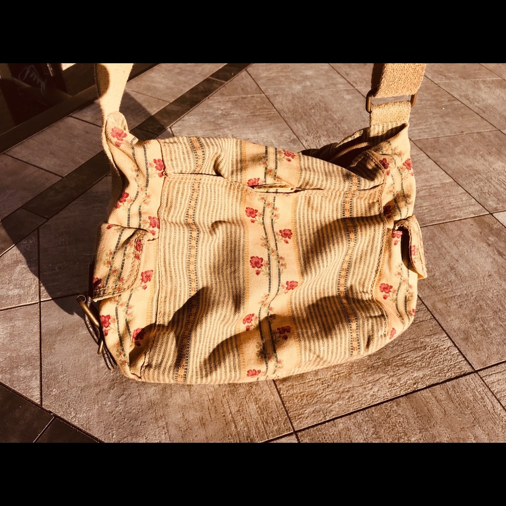 Fossil canvas purse handbag floral crossbody